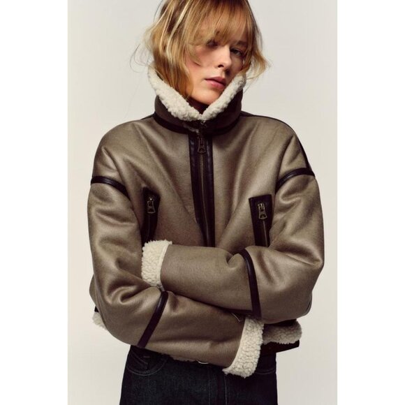 ZARA SHORT DOUBLE-FACED JACKET - Picture 3 of 11
